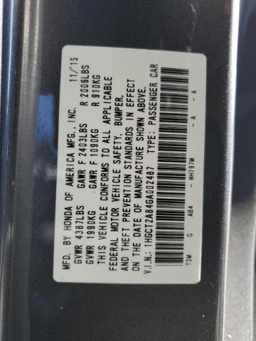 2016 HONDA ACCORD EXL - 1HGCT2A84GA002487