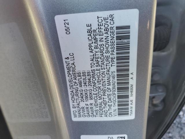 1HGCV3F93MA014675 | 2021 HONDA ACCORD TOU