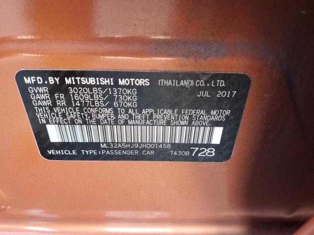 2018 MITSUBISHI MIRAGE GT ML32A5HJ9JH001458