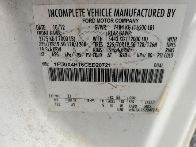 2012 Ford F450 Super Duty VIN: 1FD0X4HT6CED20721 Lot: 76943883