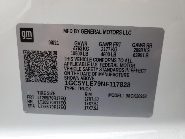2022 Chevrolet Silverado K2500 Heavy Duty VIN: 1GC5YLE79NF117828 Lot: 76565913