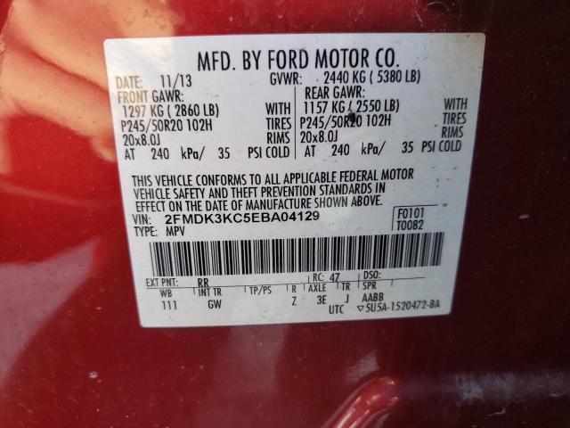 2FMDK3KC5EBA04129 | 2014 FORD EDGE LIMIT