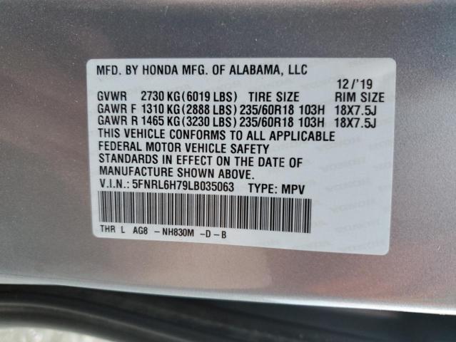 5FNRL6H79LB035063 | 2020 HONDA ODYSSEY EX