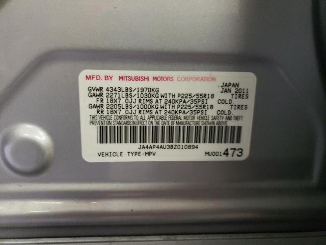 2011 Mitsubishi Outlander Sport Se VIN: JA4AP4AU3BZ010894 Lot: 75074473
