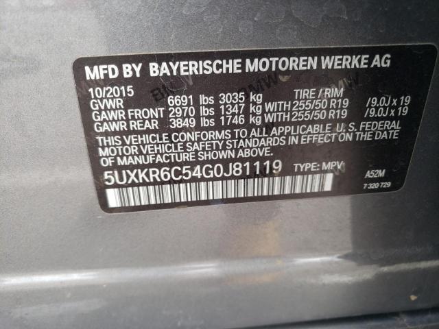 VIN 5UXKR6C54G0J81119 2016 BMW X5, Xdrive50I no.13