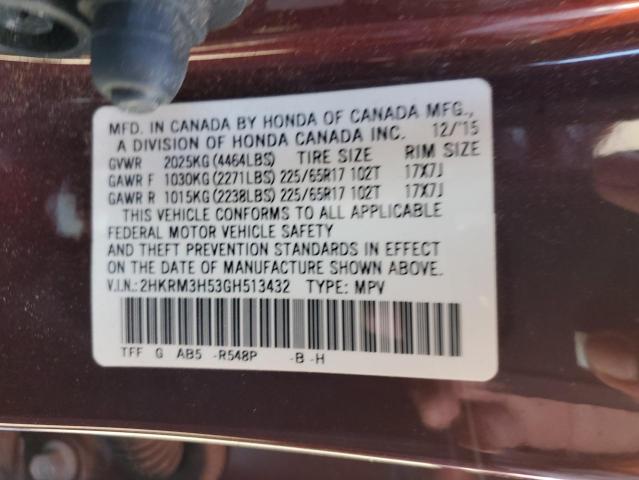 2016 HONDA CR-V EX - 2HKRM3H53GH513432
