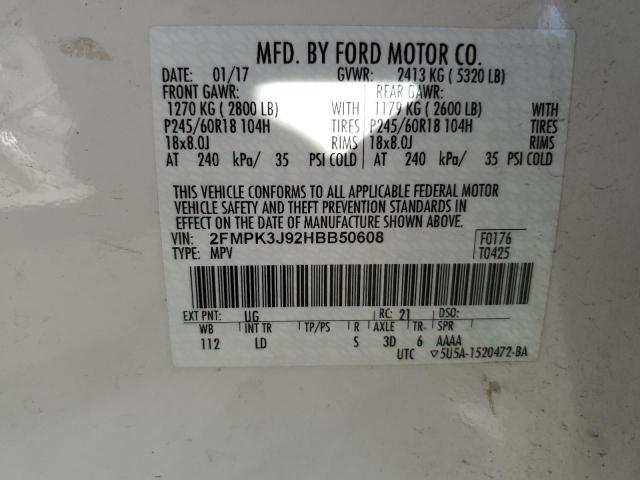 2FMPK3J92HBB50608 Ford EDGE SEL