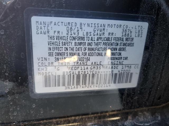 3N1AB7AP2KY402164 | 2019 NISSAN SENTRA S