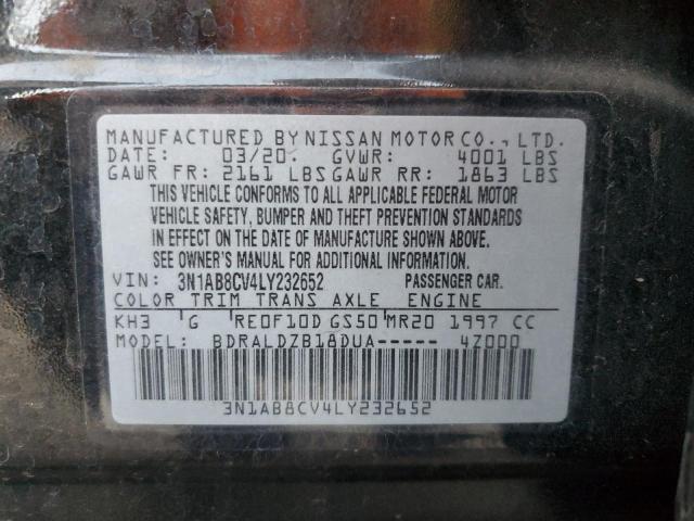 3N1AB8CV4LY232652 | 2020 NISSAN SENTRA SV