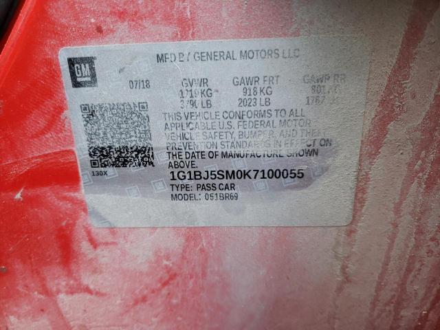 2019 CHEVROLET CRUZE L - 1G1BJ5SM0K7100055