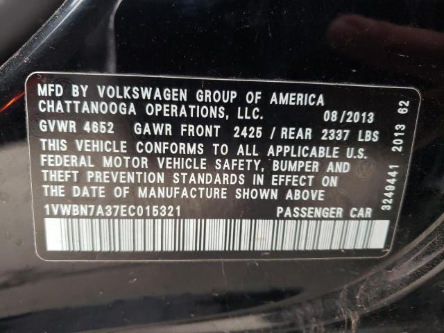 1VWBN7A37EC015321 | 2014 VOLKSWAGEN PASSAT SE