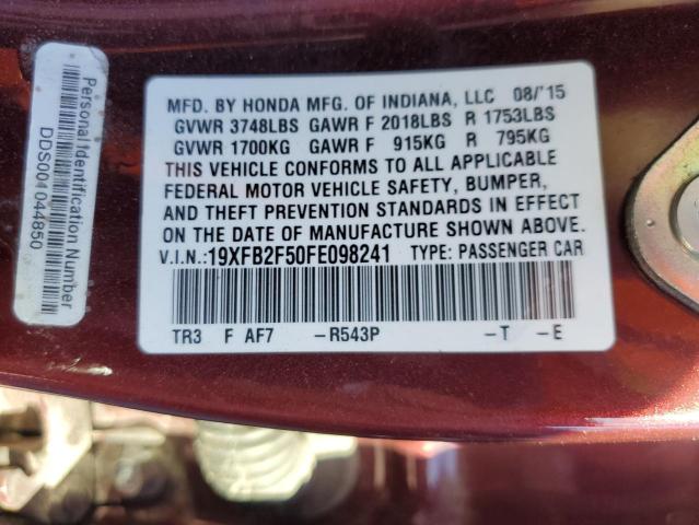 2015 HONDA CIVIC LX - 19XFB2F50FE098241