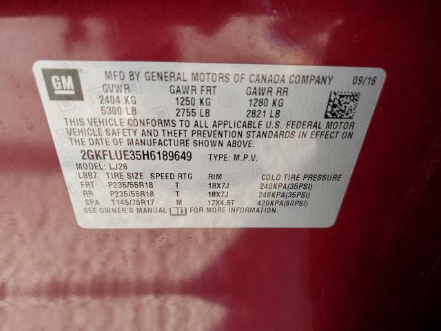 2GKFLUE35H6189649 | 2017 GMC TERRAIN SL