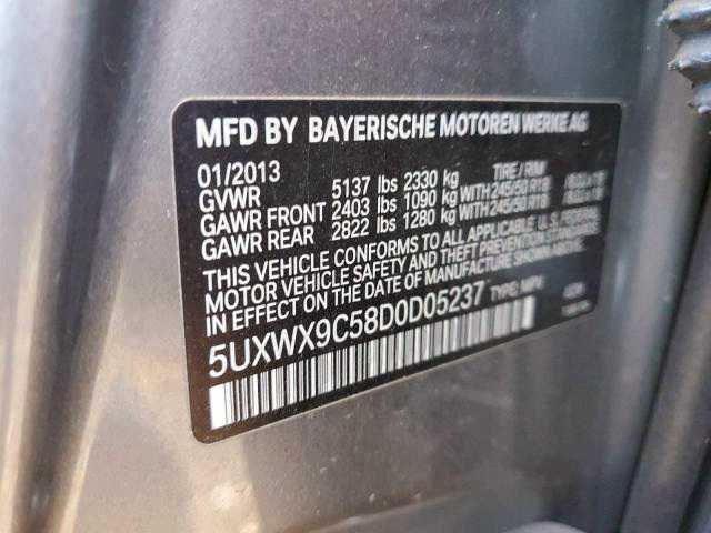 VIN 5UXWX9C58D0D05237 2013 BMW X3, Xdrive28I no.10