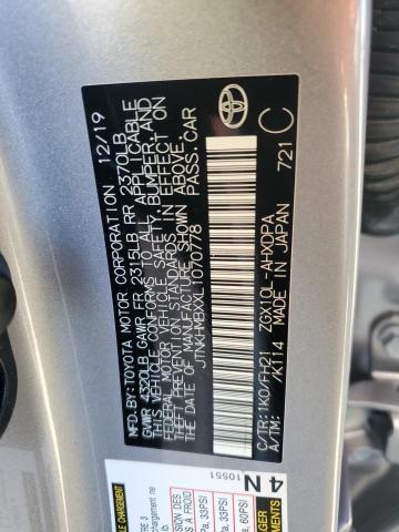 2020 TOYOTA SW JTNKHMBXXL1070778