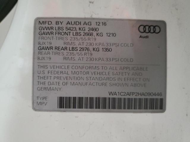 VIN WA1C2AFP2HA090446 2017 Audi Q5, Premium no.13