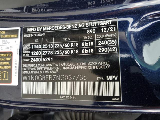 W1N0G8EB7NG037736 Mercedes-Benz Glc 300 4matic