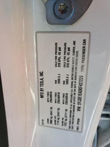 5YJ3E1EA3KF427229 | 2019 TESLA MODEL 3