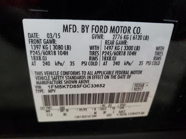 1FM5K7D85FGC33652 | 2015 FORD EXPLORER X