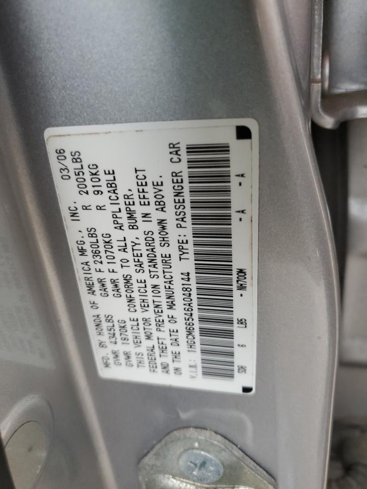 1HGCM66546A048144 2006 Honda Accord Ex