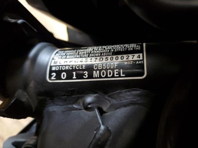 2013 HONDA CB500 F MLHPC4517D5000274