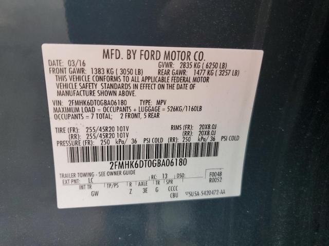 2FMHK6DT0GBA06180 | 2016 FORD FLEX LIMIT