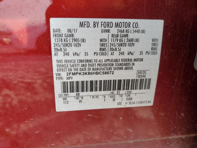 2FMPK3K86HBC58672 2017 FORD EDGE, photo no. 13