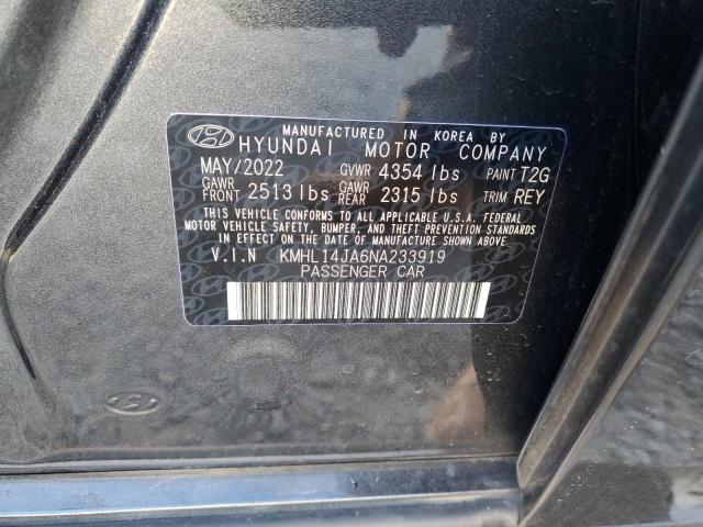 KMHL14JA6NA233919 | 2022 HYUNDAI SONATA SEL