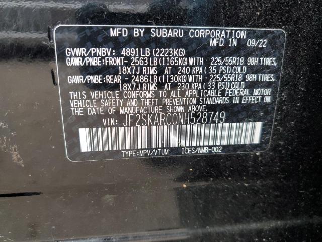 JF2SKARC0NH528749 Subaru Forester Touring
