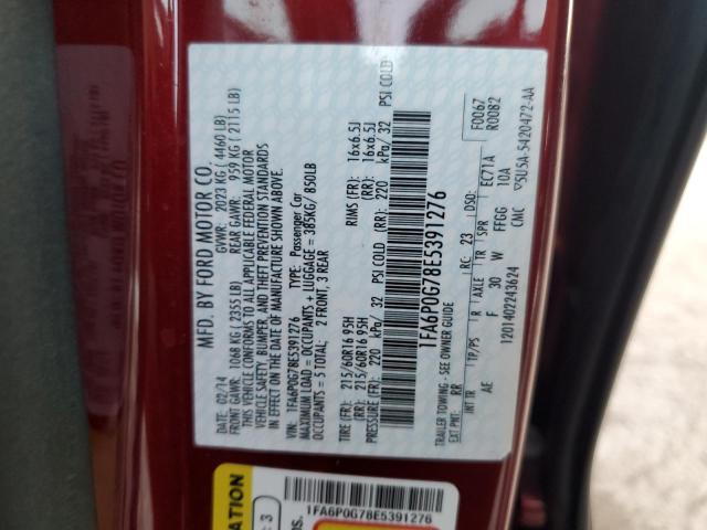 1FA6P0G78E5391276 Ford FUSION S