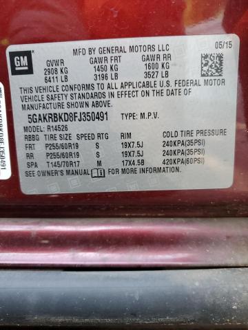 5GAKRBKD8FJ350491 Buick Enclave