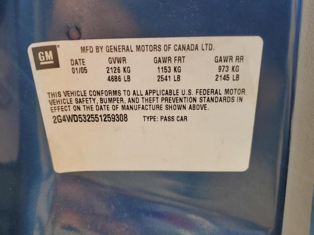2005 Buick Lacrosse Cxl VIN: 2G4WD532551259308 Lot: 73125633
