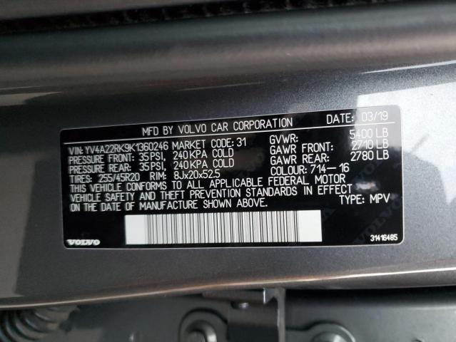 YV4A22RK9K1360246 2019 VOLVO XC60 - Image 13