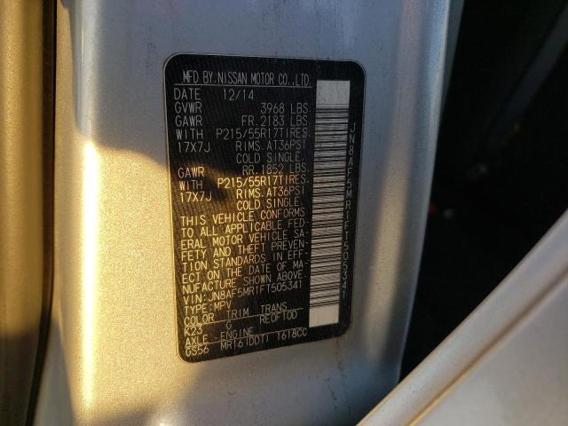 2015 NISSAN JUKE S - JN8AF5MR1FT505341