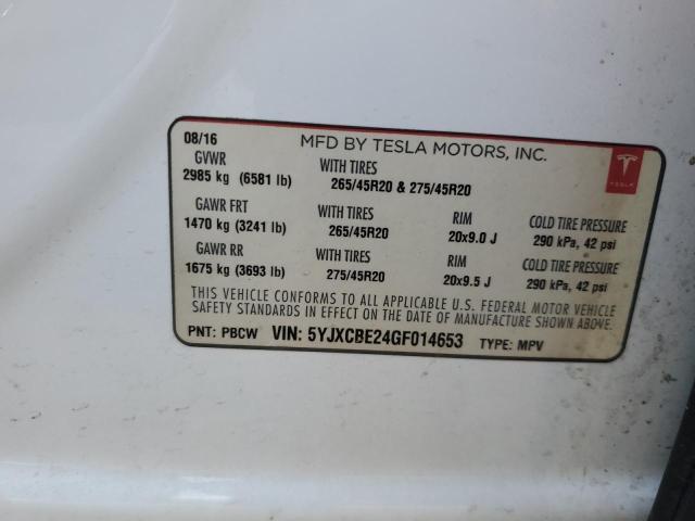 5YJXCBE24GF014653 Tesla MODEL X