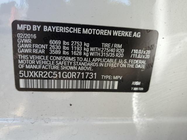 5UXKR2C51G0R71731 2016 BMW X5, photo no. 12