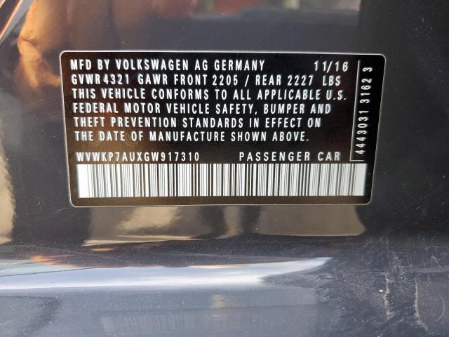 2016 VOLKSWAGEN E-GOLF SE - WVWKP7AUXGW917310