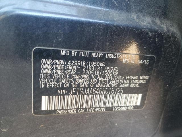 2016 SUBARU IMPREZA - JF1GJAA64GH016725