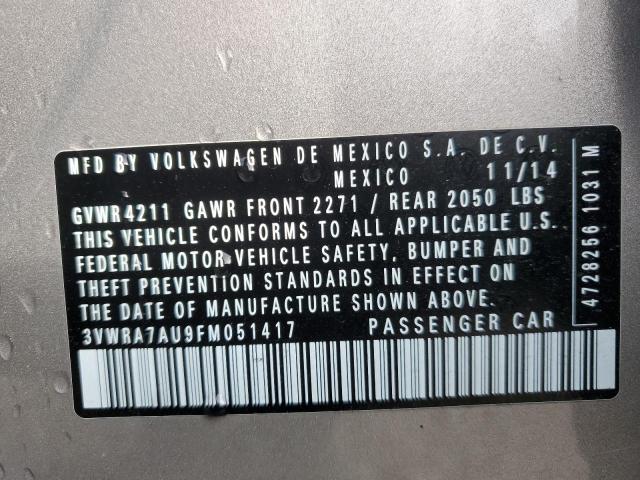 2015 VOLKSWAGEN GOLF TDI - 3VWRA7AU9FM051417