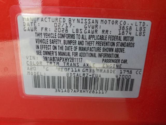 2017 NISSAN SENTRA S - 3N1AB7APXHY281117