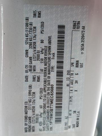 2021 Ford F350 Super Duty VIN: 1FT8W3BT7MEC65680 Lot: 76149933