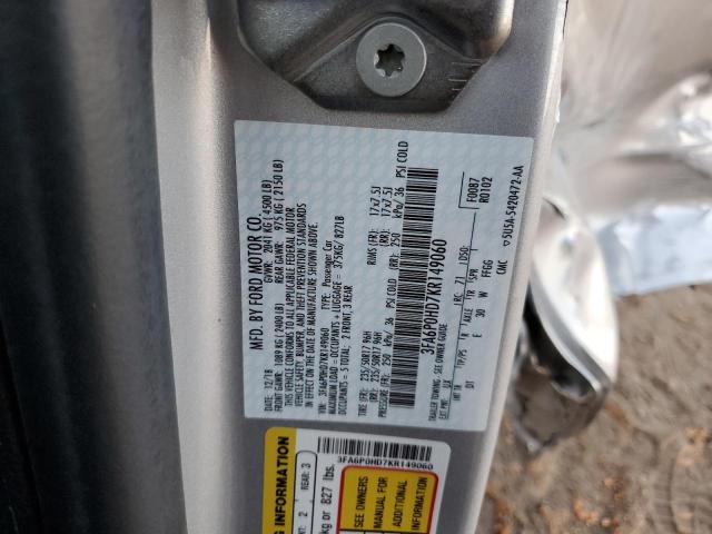 2019 FORD FUSION SE - 3FA6P0HD7KR149060