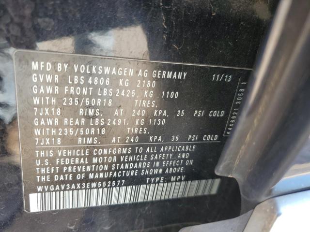 WVGAV3AX3EW552577 | 2014 VOLKSWAGEN TIGUAN S