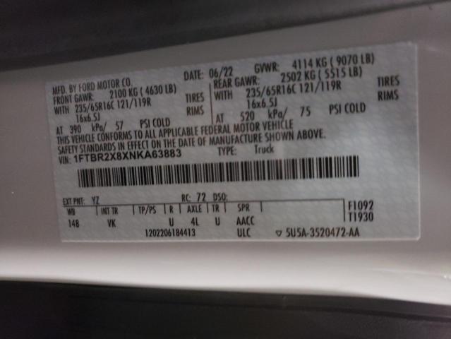 2022 FORD TRANSIT T- - 1FTBR2X8XNKA63883
