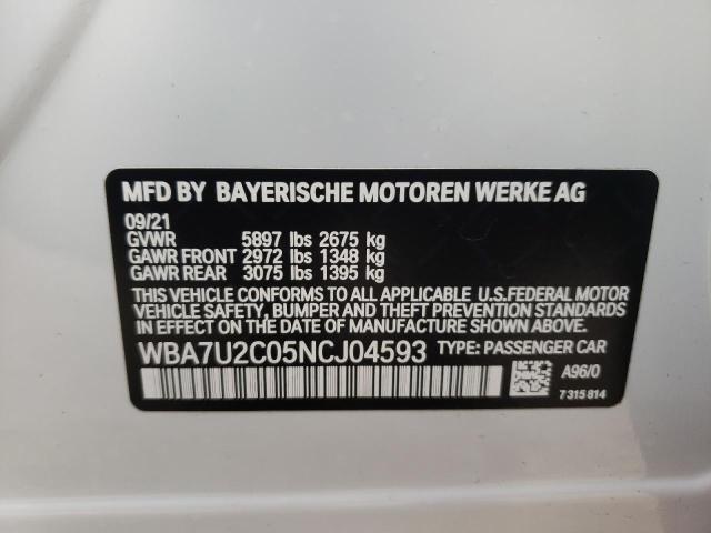 VIN WBA7U2C05NCJ04593 2022 BMW 7 Series, 750 XI no.12