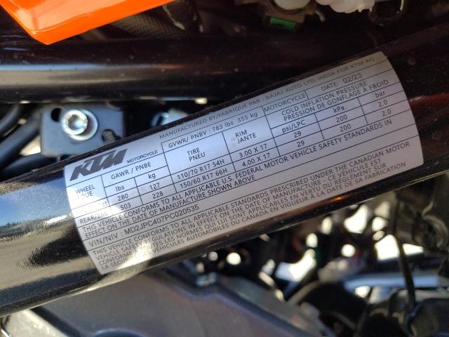 2023 KTM 200 DUKE MD2JPC407PC020535