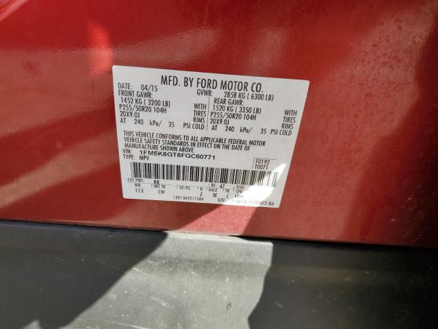 2015 FORD EXPLORER S - 1FM5K8GT8FGC60771