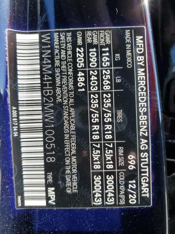 W1N4M4HB2MW100518 Mercedes-Benz Glb 250 4matic