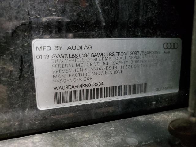 2019 AUDI A8 L WAU8DAF84KN013234