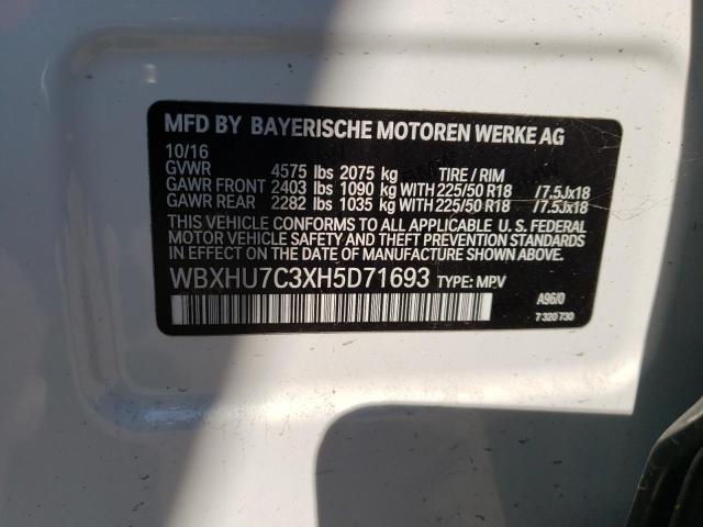 2017 BMW X1 Sdrive28I VIN: WBXHU7C3XH5D71693 Lot: 74824403